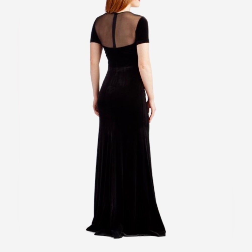Vera Wang black velvet dress with mesh - Picture 2 of 9
